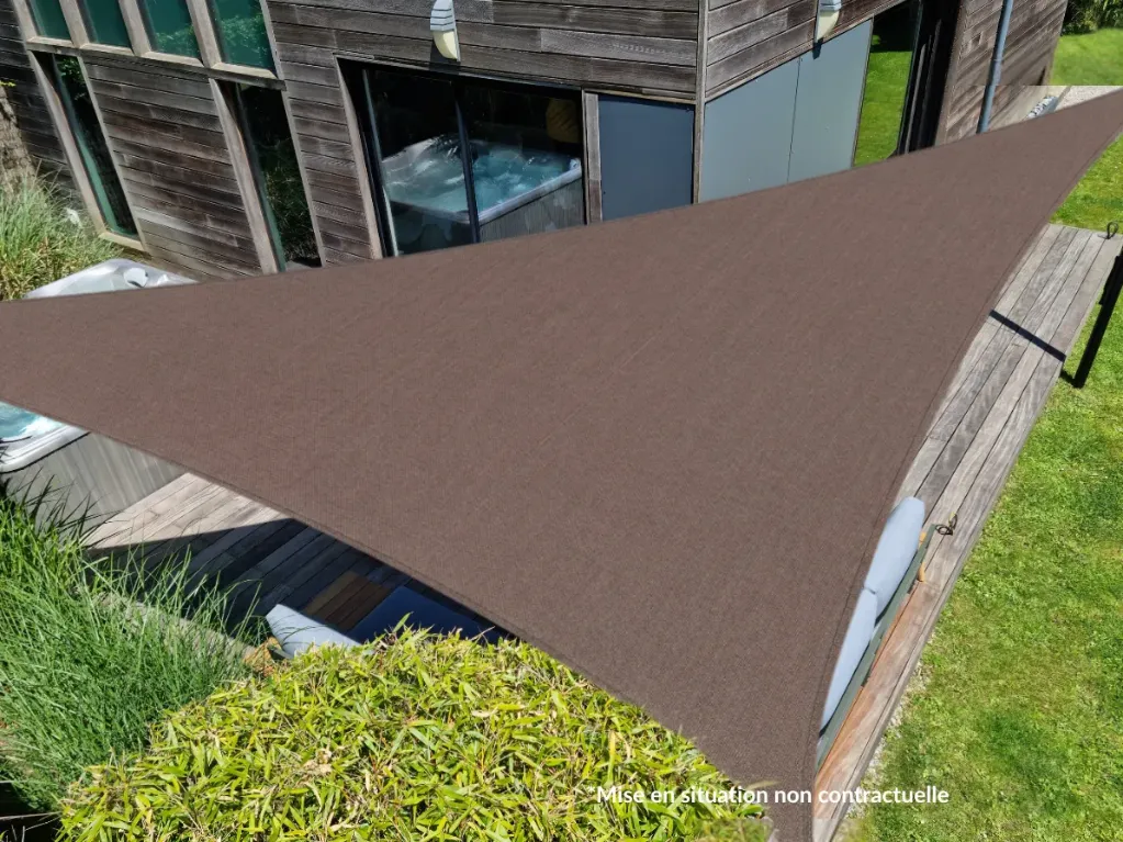 Zeil ACRYLIC 275 - Waterafstotend - Driehoek TAUPE GEMELEERD (400*400*400 (6M2))